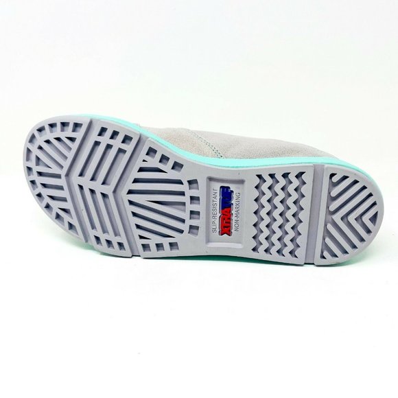XtraTuf Yellowtail Grey Seafoam Slip Resistant Womens Canvas Slip On Shoes - Picture 5 of 5